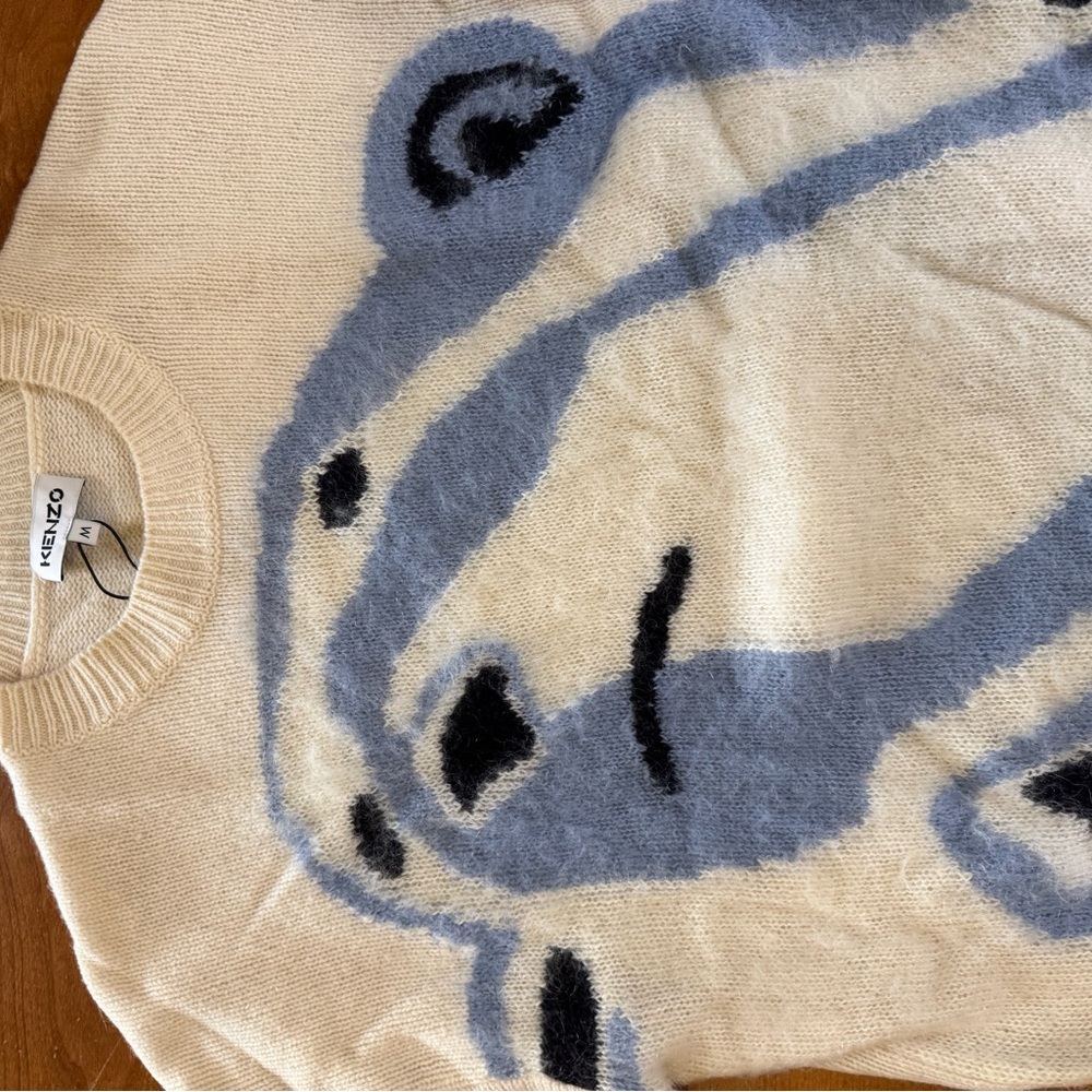 Kenzo Polar Bear Sweater - Cream and Blue - Picture 7 of 7